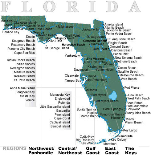 Florida vacation map